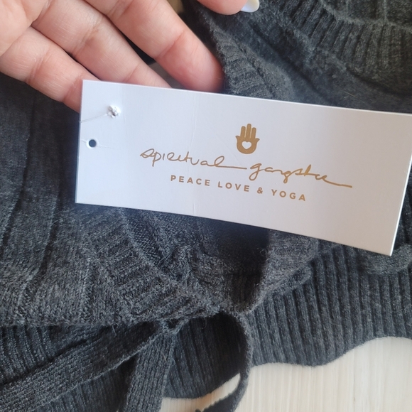 New SPIRITUAL GANGSTER  Knit Hudson Pointelle Tank And Short Matching Set S/L - Picture 13 of 17